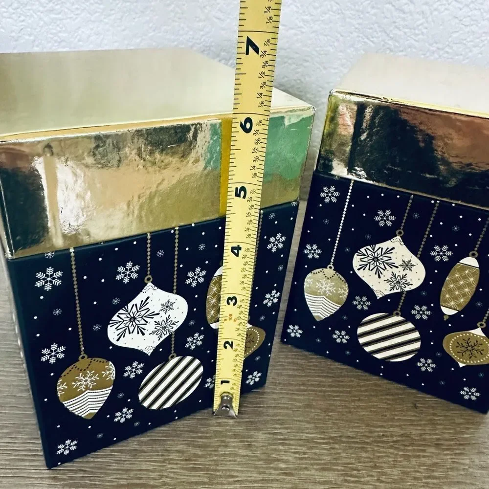 Christmas Ornaments Snowflakes Lidded Gift Boxes Set